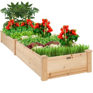 8x2ft Wooden Raised Garden Bed Planter for Garden, Lawn, Yard