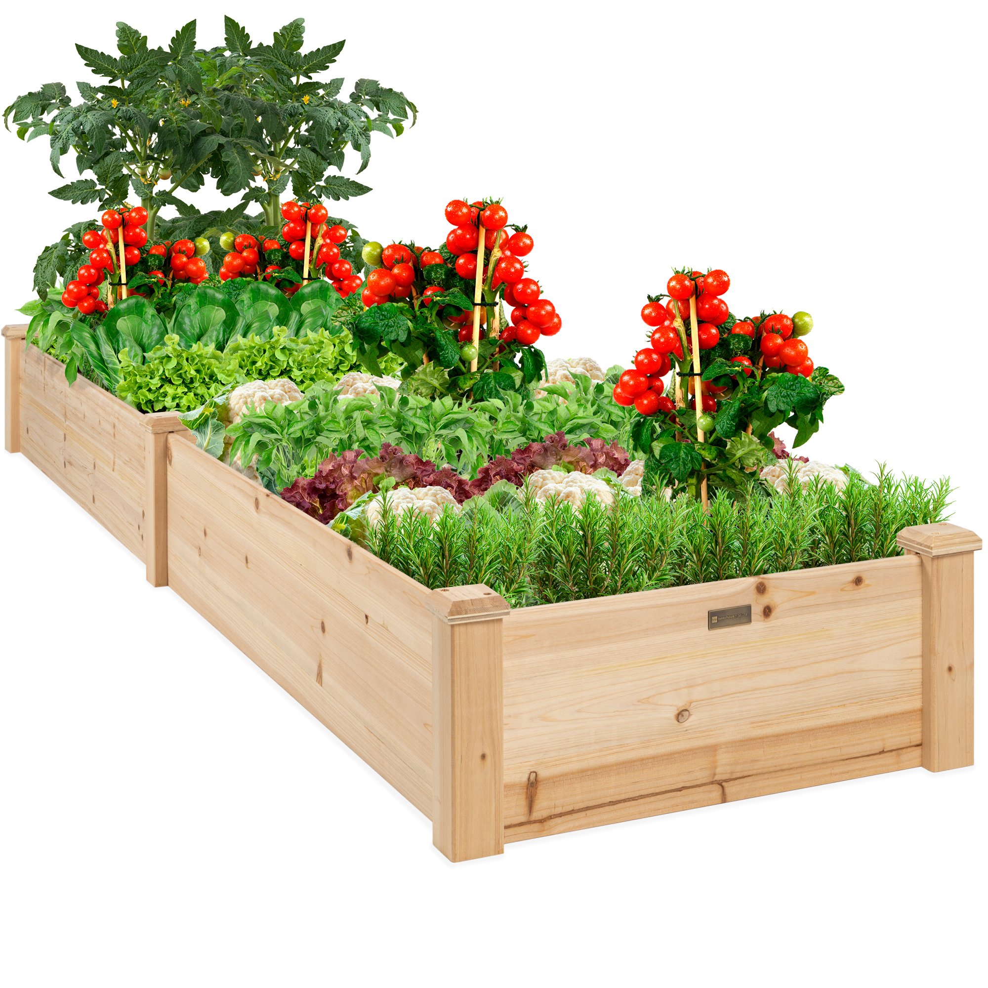 8x2ft Wooden Raised Garden Bed Planter for Garden, Lawn, Yard